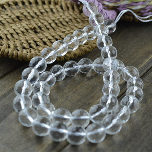 4mm~16mm Faceted Natural Crystal Quartz Stone Round Loose Beads