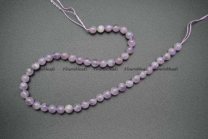 4mm~12mm Natural Light Lavender Amethyst Round Loose Beads