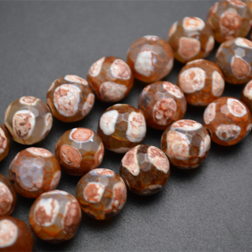 Various color Faceted DZI Agate Round Loose Beads