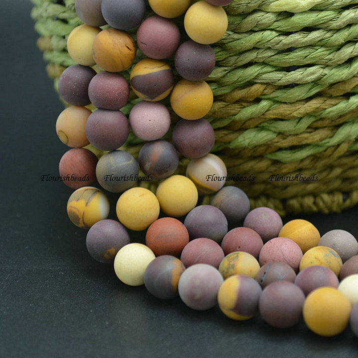 Wholesale Matte Natural Mookaite Stone Round Loose Beads 4mm~12mm