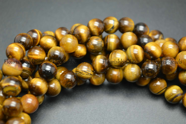 Grade AB Good Quality Natural  Tiger Eye Stone Round Loose Beads