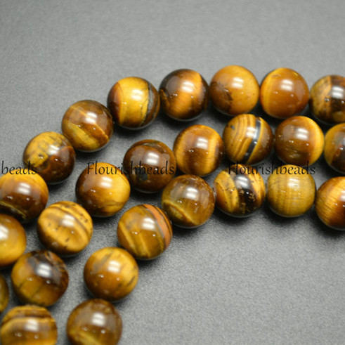 Grade A Quality Natural Tiger Eye Stone Round Loose Beads