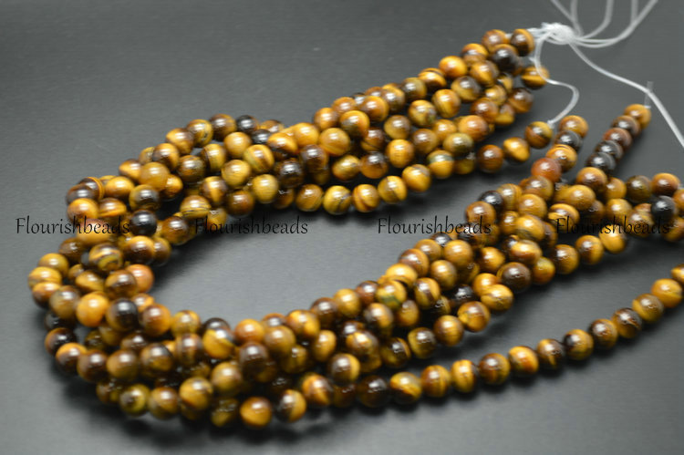 Grade AB Good Quality Natural  Tiger Eye Stone Round Loose Beads