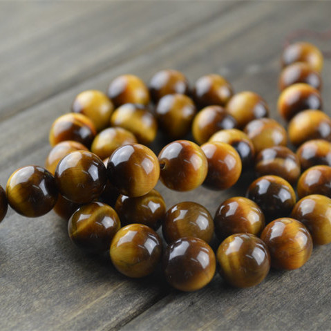 Grade AA Quality Natural Tiger Eye Stone Round Loose Beads