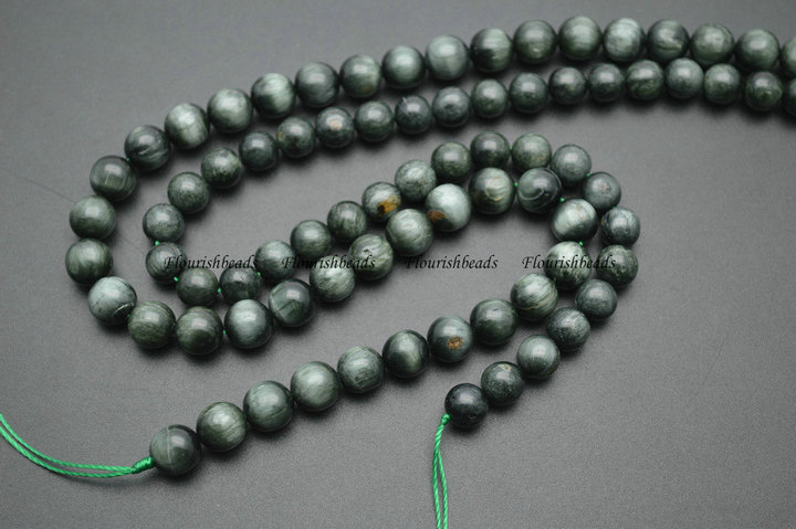 Natural Green Hawk's Eye Stone Round Loose Beads 8mm 10mm