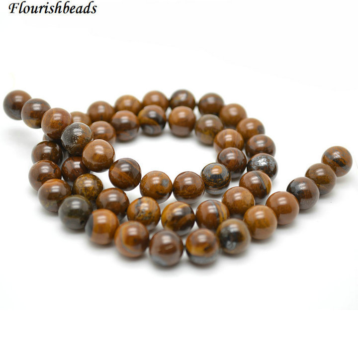 Natural Yellow Iron Tiger Eye Stone Round Loose Beads