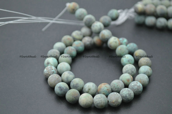 Matte Natural African Turquise Stone Round Loose Beads