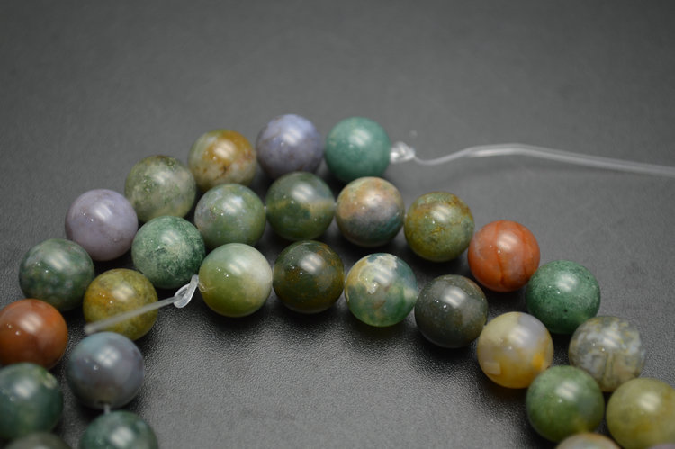 Smooth Natural India Agate Stone Round Loose Beads