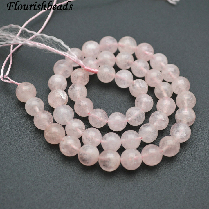 Natural Pure Pink Morganite Stone Round Loose Beads