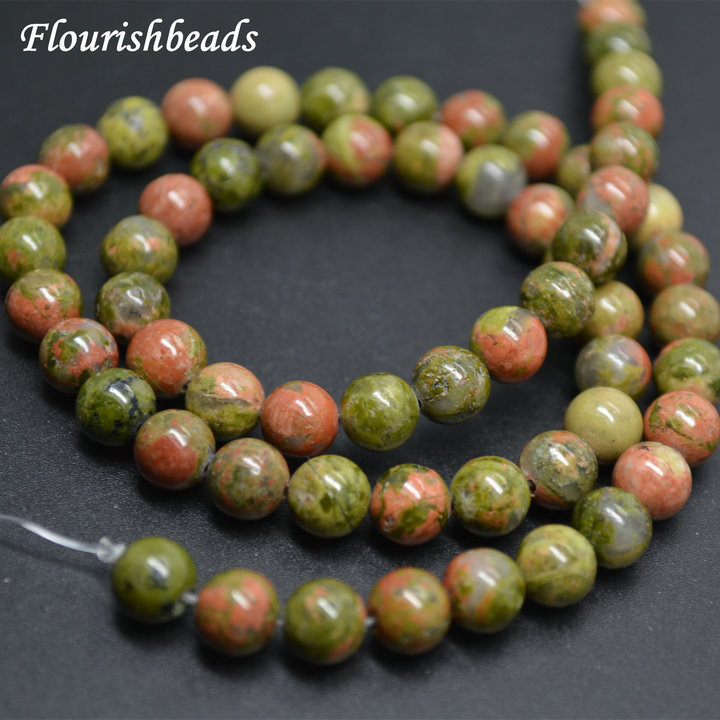 Natural Unakite Stone Round Loose Beads