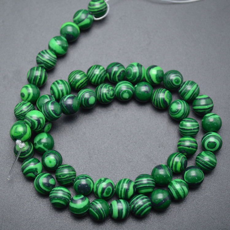 Synthetic Malachite Stone Round Loose Beads