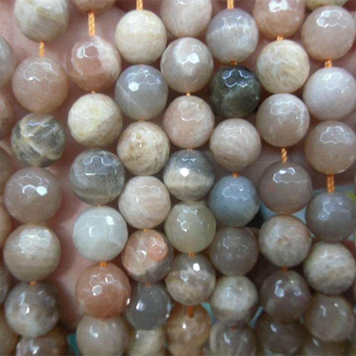 Faceted Mix color Sunstone Round Beads