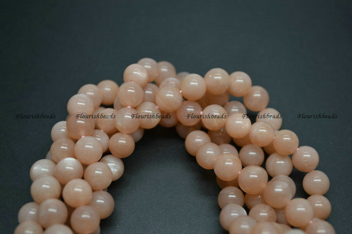 Good Qualtiy Natural Peach Moonstone Round Beads