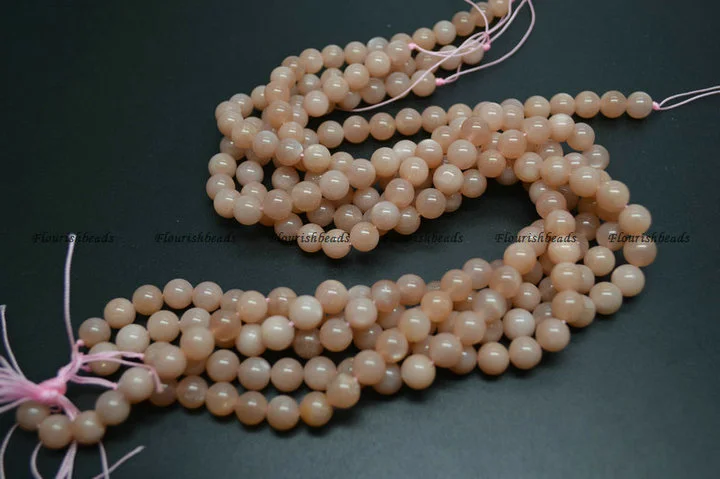 Good Qualtiy Natural Peach Moonstone Round Beads