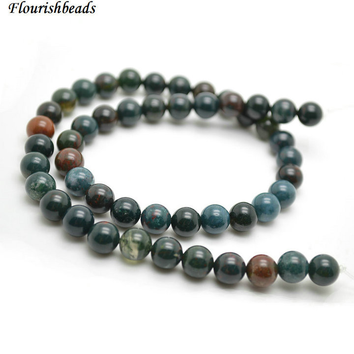 Natural Green Blood Stone Round Loose Beads Wholesale Jewelry making supplies