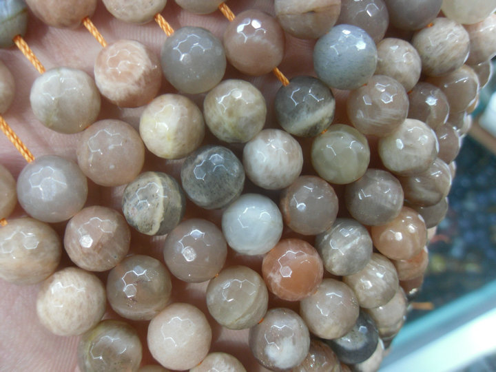 Faceted Mix color Sunstone Round Beads