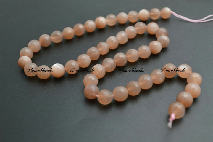 Faceted Natural Sunstone Peach Moonstone Round Loose Beads Wholesale Jewelry making supplies