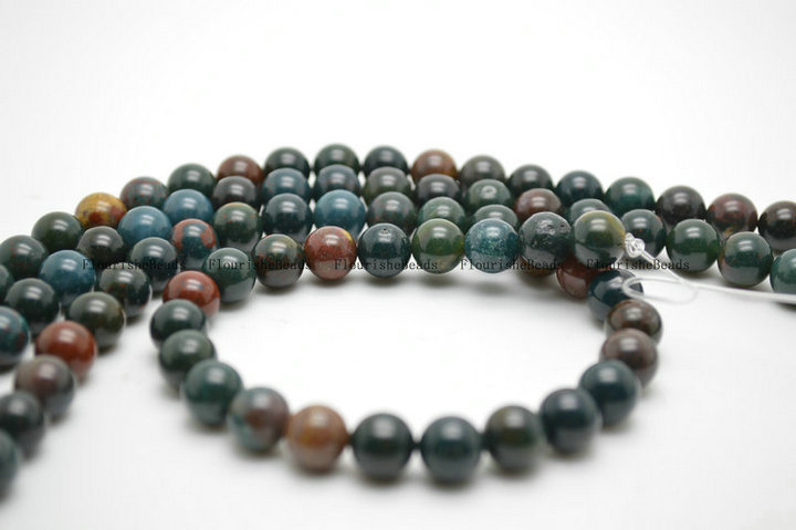 Natural Green Blood Stone Round Loose Beads Wholesale Jewelry making supplies