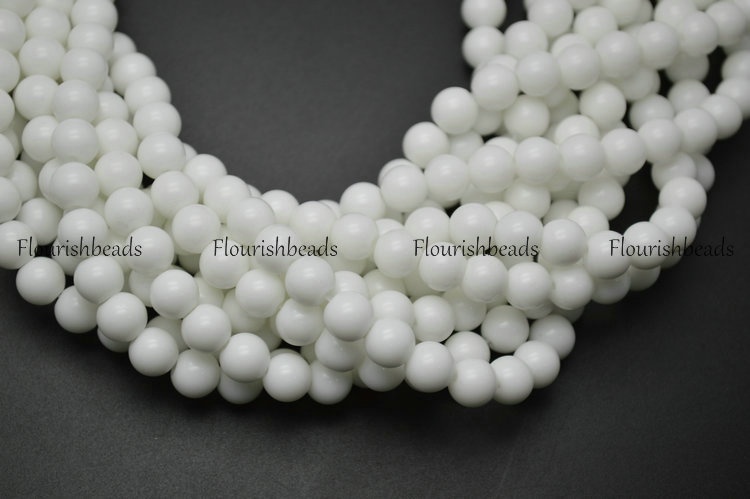 Natural White Porcelain Stone Round Loose Beads Wholesale Jewelry making supplies
