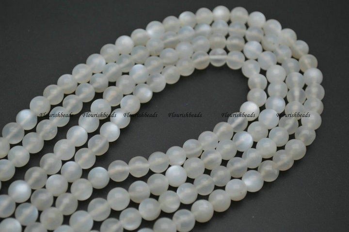 Natural Gray Moonstone Round Beads 6mm 8mm 10mm