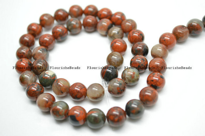  Natural Brecciated Jasper Stone Round Beads