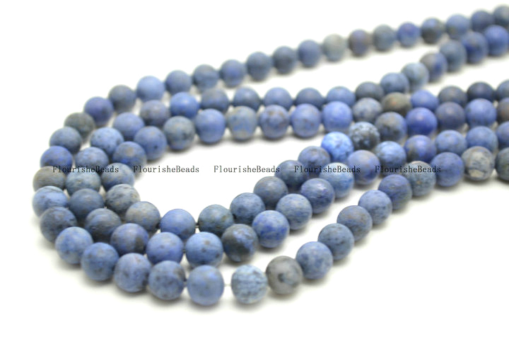 Natural Dumortierite Stone Round Loose Beads