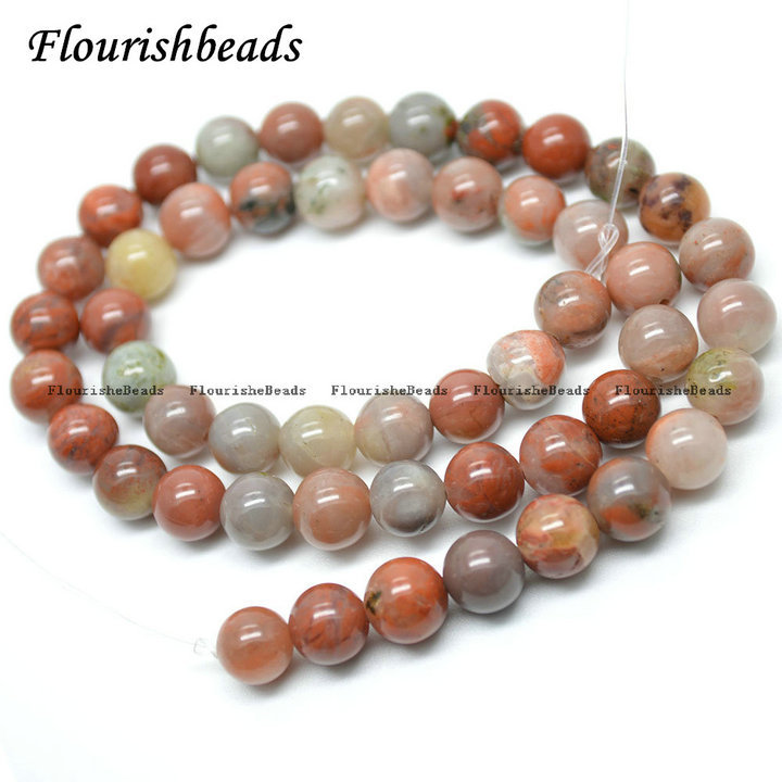 6mm 8mm Natural Multi Red Color Jade Stone Round Loose Beads