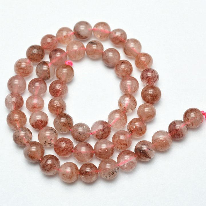 6mm~12mm Natural Strawberry Quartz Round Loose Beads