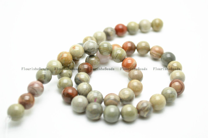 6mm 8mm New Silver Mist Jasper Stone Round Loose Beads