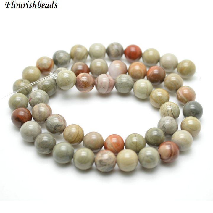 6mm 8mm New Silver Mist Jasper Stone Round Loose Beads