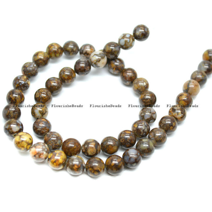 4mm~12mm Natural Brown Opal Stone Round Loose Beads