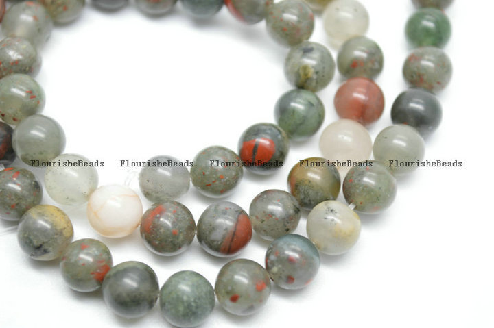 4mm~14mm Natural African Blood Stone Round Loose Beads