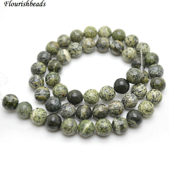 6mm~12mm Green Zebra Jasper Stone Round Loose Beads