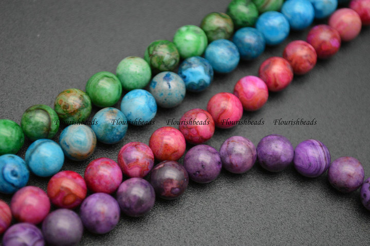 4mm~10mm Dyed Crazy Lace Agate Stone Round Loose Beads