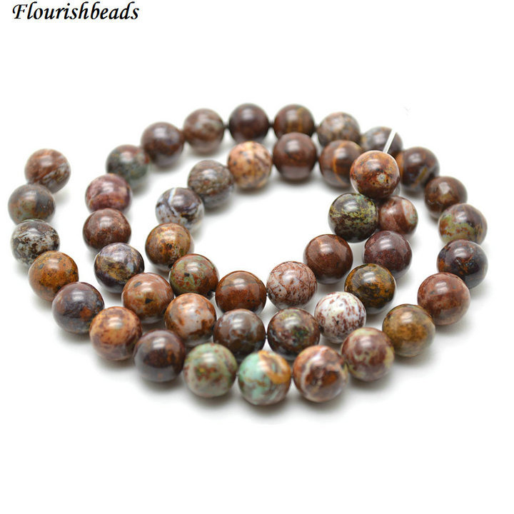 6mm 8mm 10mm Natural Brown African Opal Stone Round Loose Beads