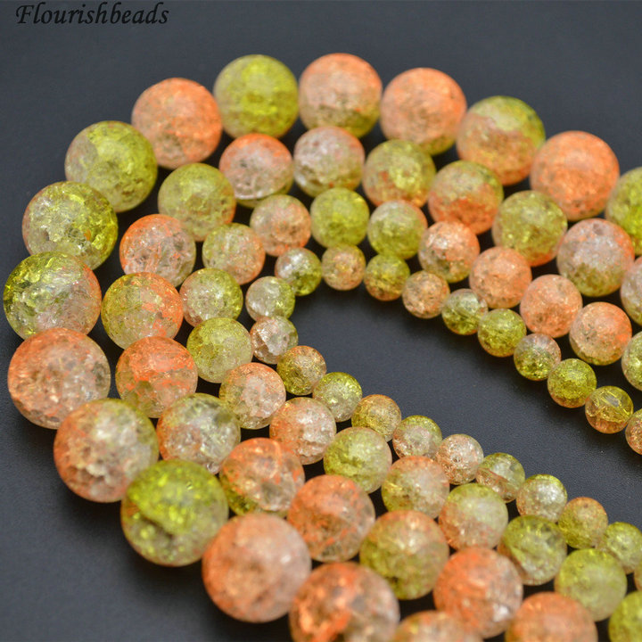 6mm~12mm Yellow Color Crack Crystal Round Loose Beads