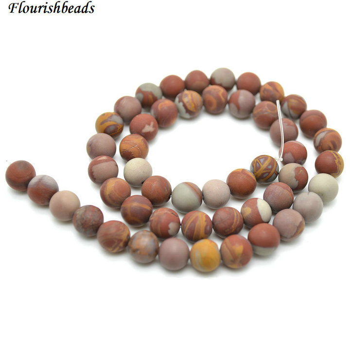 Matte Australia Red Picture Jasper Stone Round Loose Beads