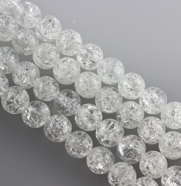 6mm~12mm White Crack Crystal Round Loose Beads