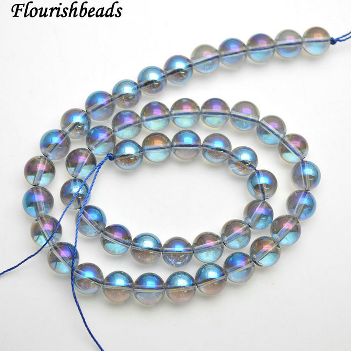 4mm~12mm Rinbow color Electroplating Crystal Stone Round Loose Beads