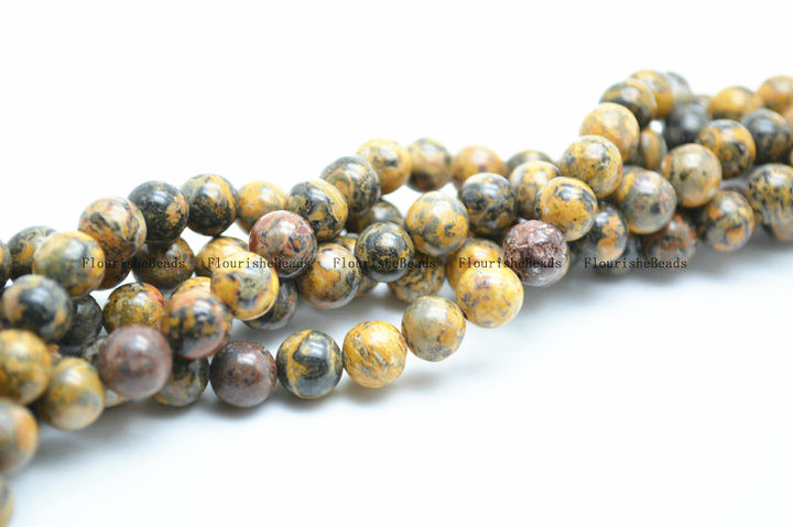 8mm Natural Leopard Skin StoneRound Loose Beads