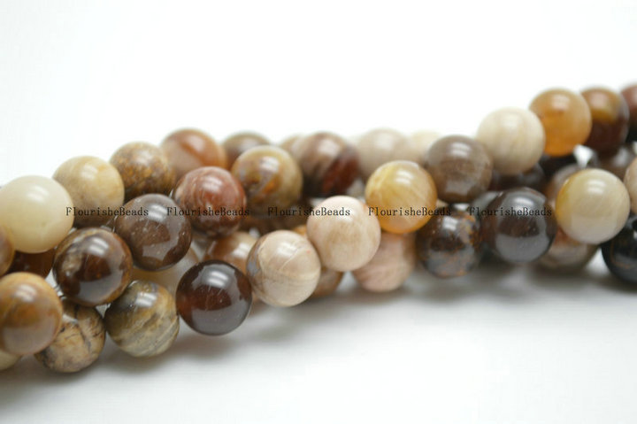 Natural American Wood Opalite Stone Round Loose Beads