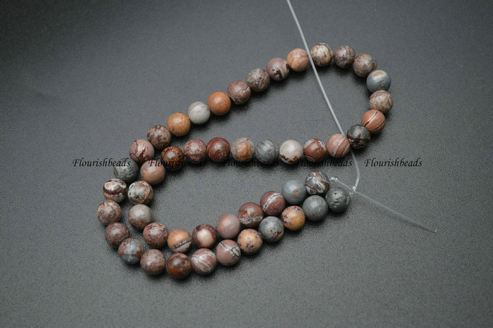 4mm~10mm Natural Sonora Picture Jasper Stone Round Loose Beads