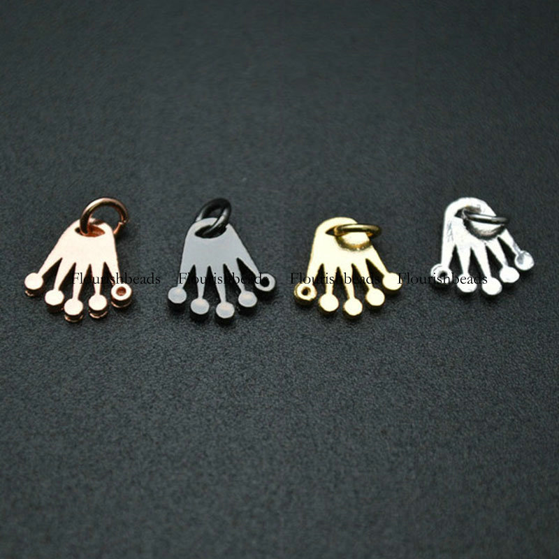 Multic Colors Plating Frog Feet Shape Copper Charms