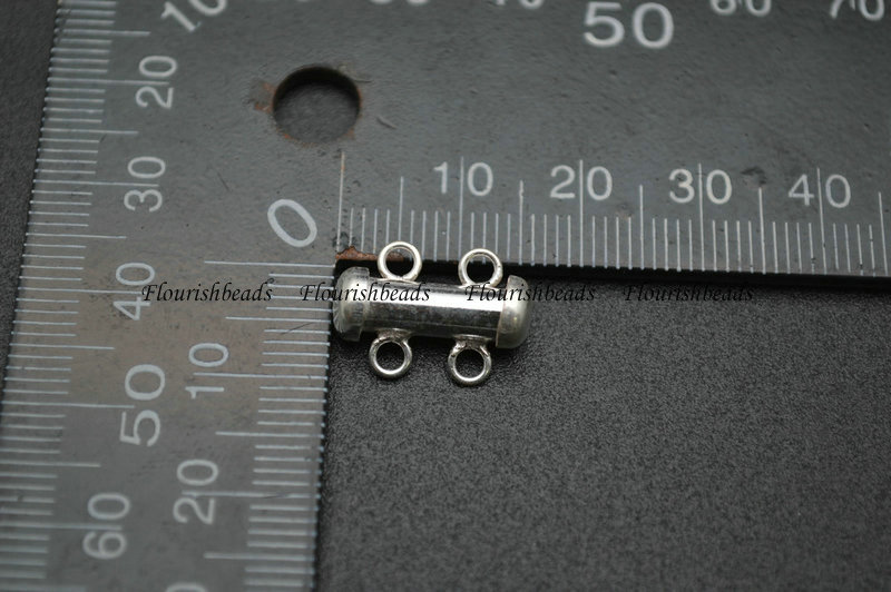 2-Sliders Cylinder 925 Sterling Silver For Jewelry Making Connectors