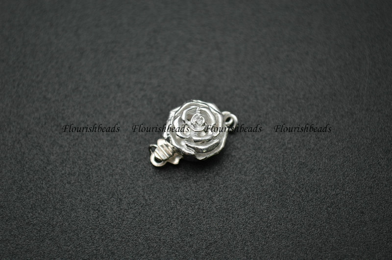 925 Stering Silver Flower Clip Connector Clasp For Jewelry Making