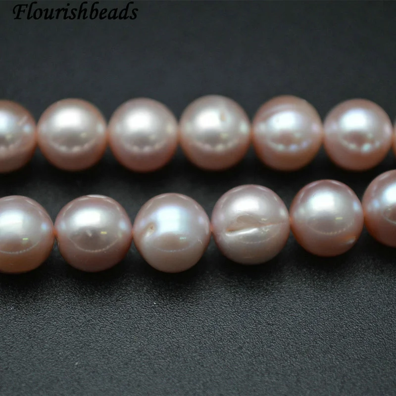 9mm 10mm Natural Nucleated Fresh Water Pearl Round Loose Beads