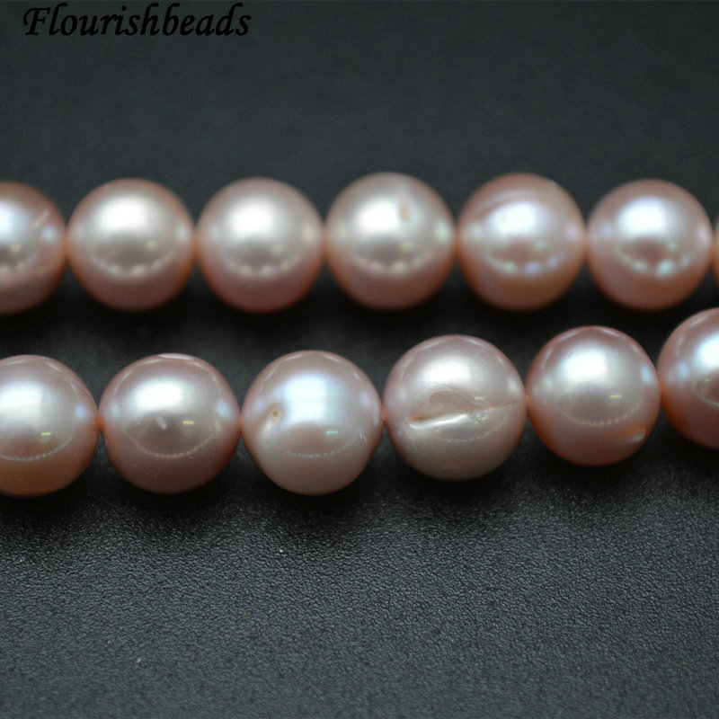 9mm 10mm Natural Nucleated Fresh Water Pearl Round Loose Beads