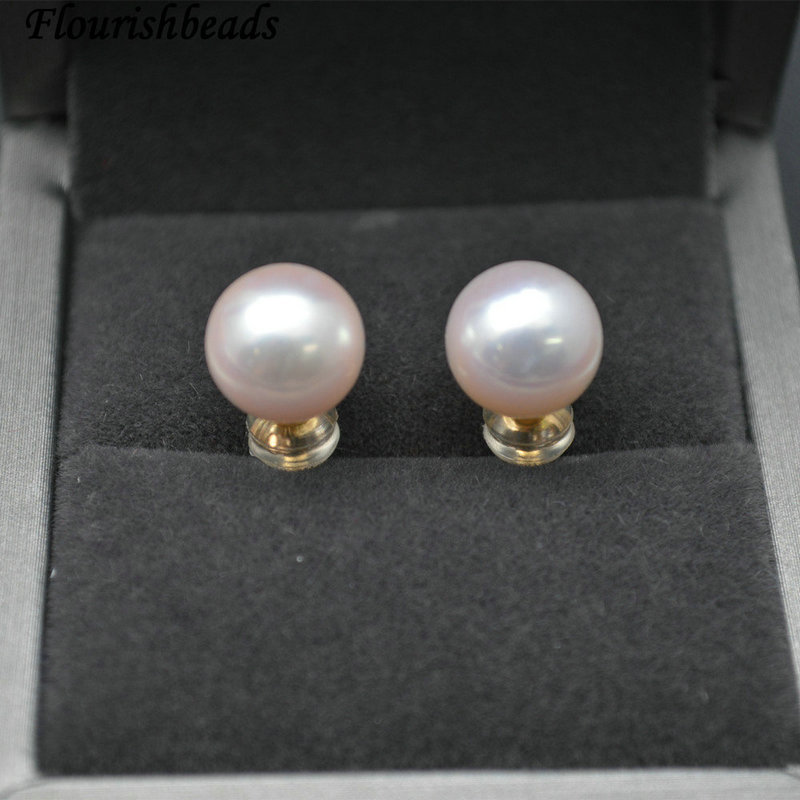 Natural Nucleated Round Pearl Bead with 14K Gold Hook Fashion Earings