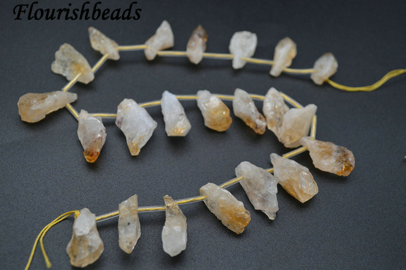 Natural Nugget Yellow Crystal Quartz Free Form Beads For DIY Jewelry Making