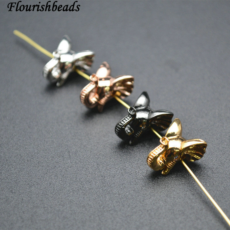 Anti-fade Plating Copper Elephant Head Eye Paved CZ Connecter Charms